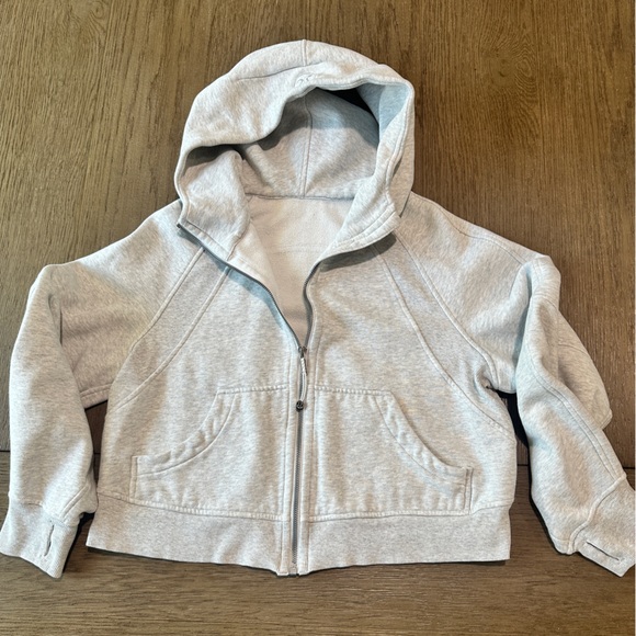 Lululemon Women’s Oversized Crop Full-Zip Hoodie Size 4 Light Gray - Picture 5 of 10